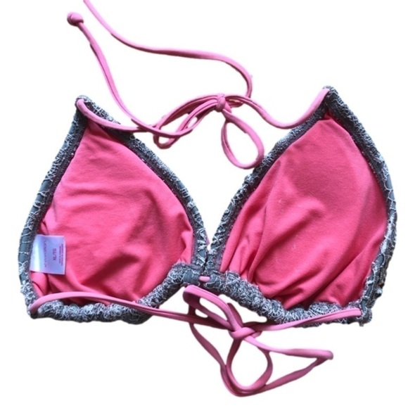 XHILERATION 2 Piece Crocheted Bikini Top and Bottom XL - Picture 3 of 8